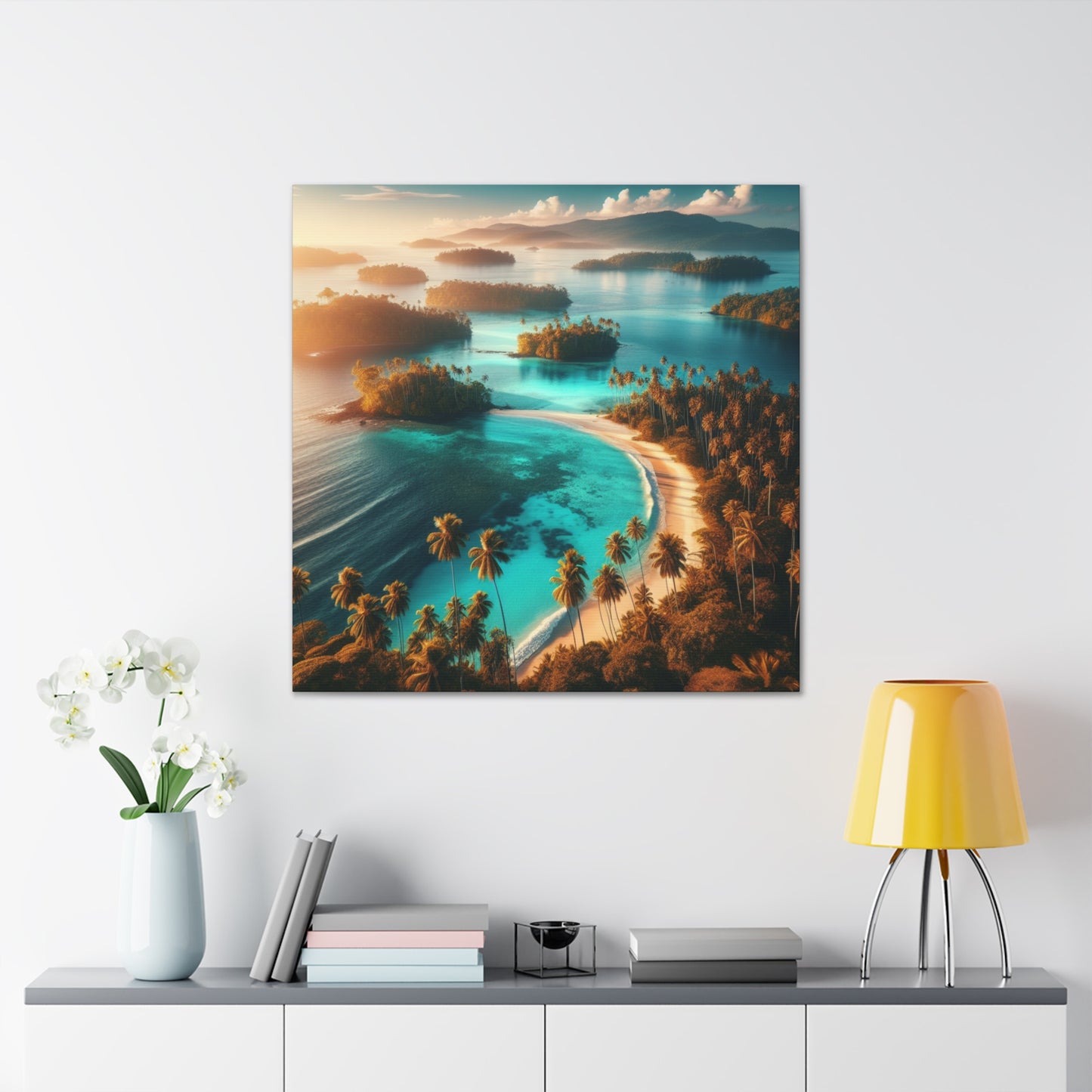 "Coral Breeze Cove" or "Paradise Palms Island" - Canvas