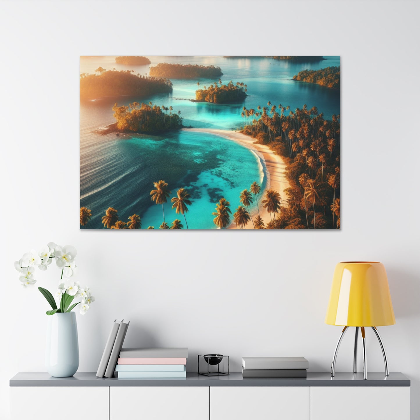 "Coral Breeze Cove" or "Paradise Palms Island" - Canvas