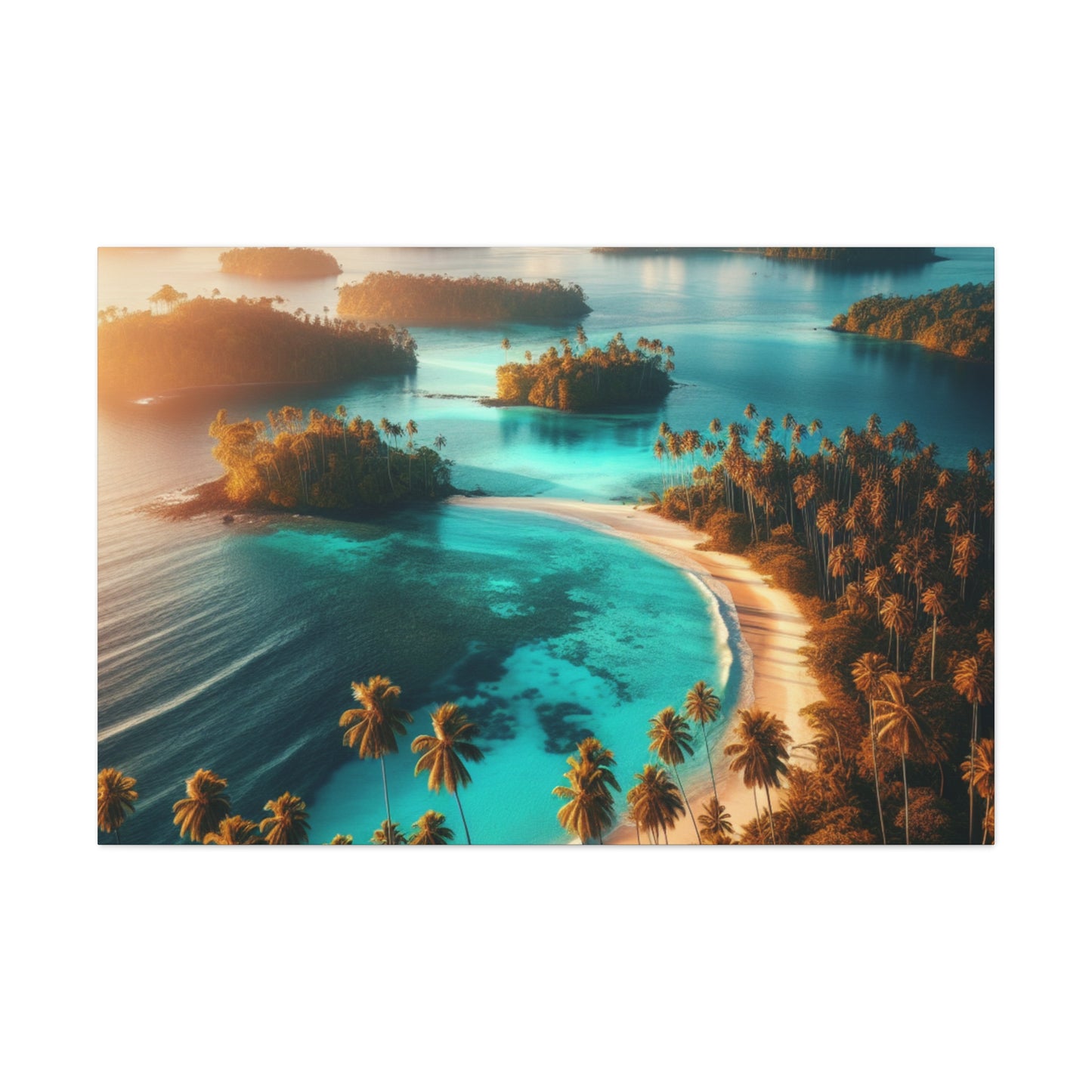 "Coral Breeze Cove" or "Paradise Palms Island" - Canvas